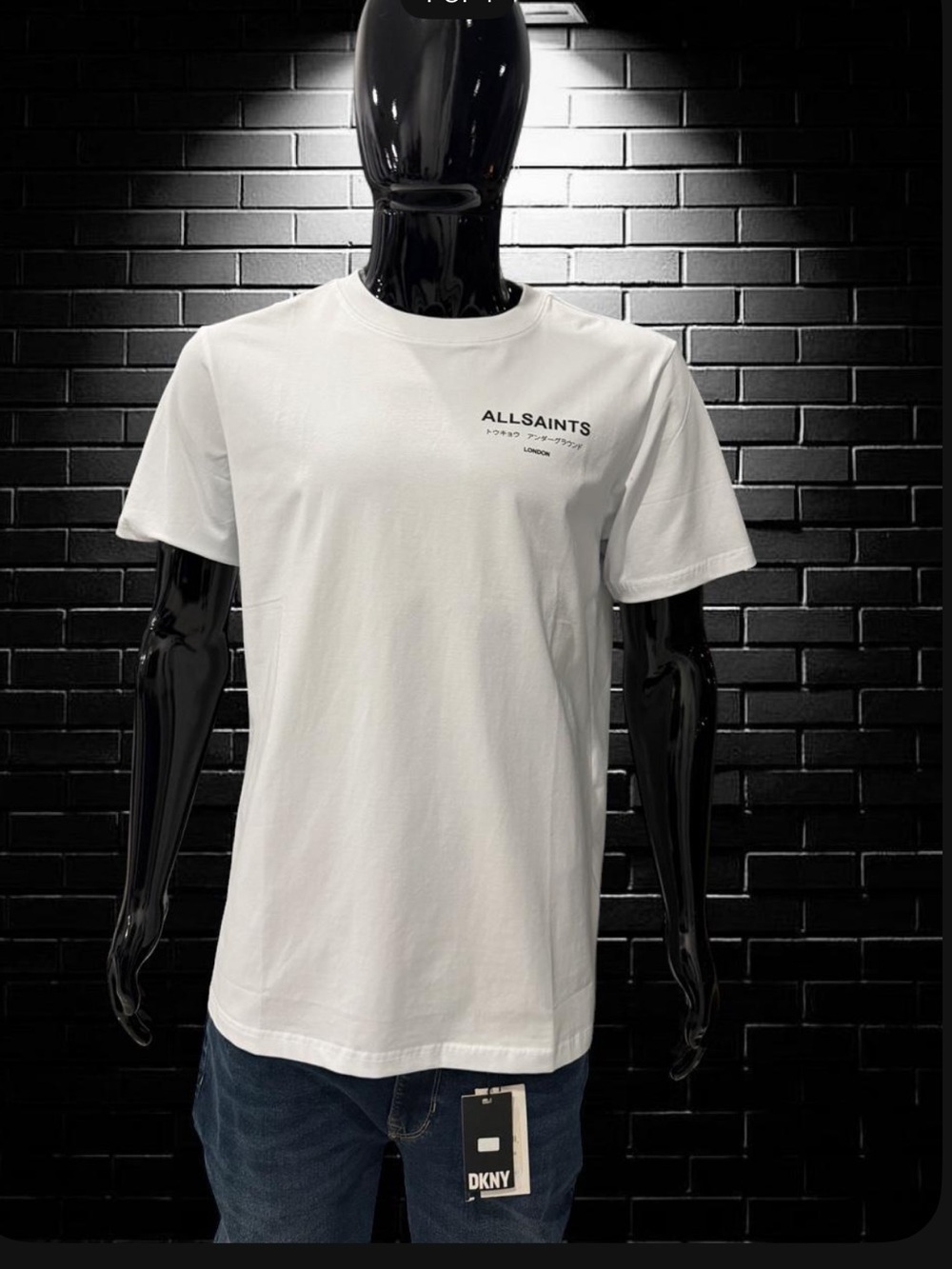 All Saints Men’s White Logo Crew Neck T-Shirt size XL